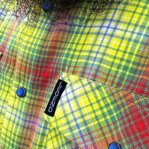 Legend Men's Killer Clown multicolor Plaid Casual Button Down Shirt. Sold out!